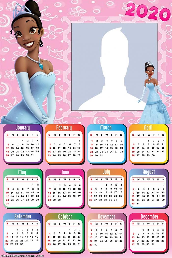 Princess Tiana Calendar 2020
