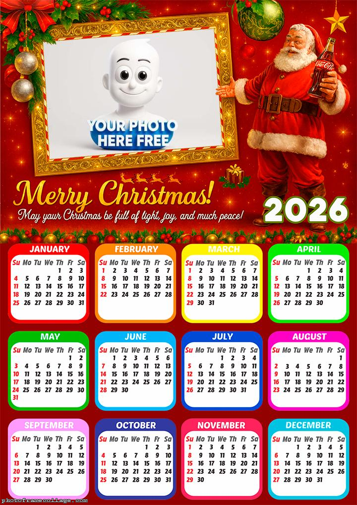 Calendar 2026 Christmas be full of light and joy