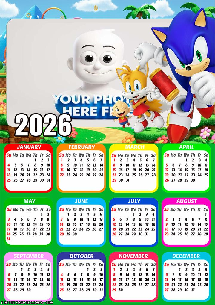 Calendar 2026 Sonic Crossworlds