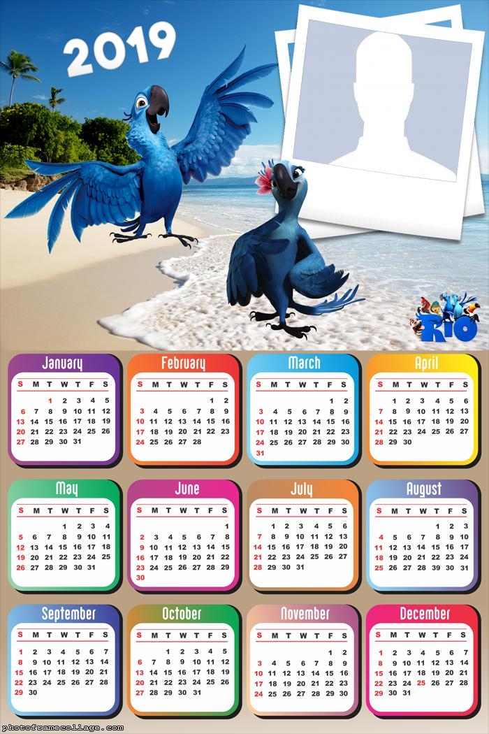 Blue Macaw Movie Rio Calendar 2019