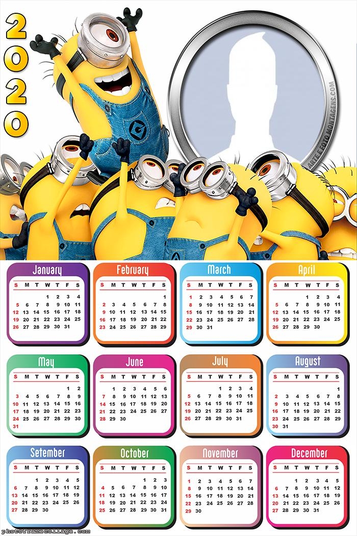 Minions Calendar 2020 Frames for Pictures Free