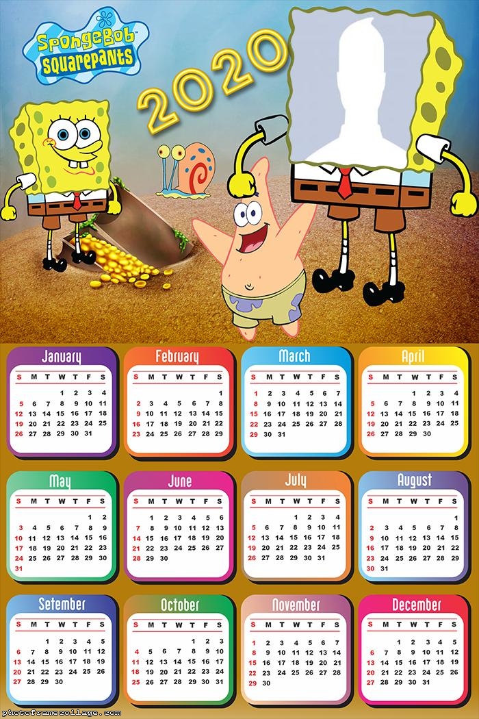 Photo Collage Maker SpongeBob Calendar 2020