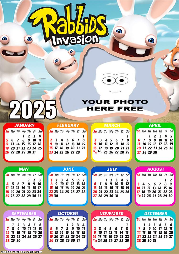 Calendar 2025 Rabbids Invasion Picture Collage