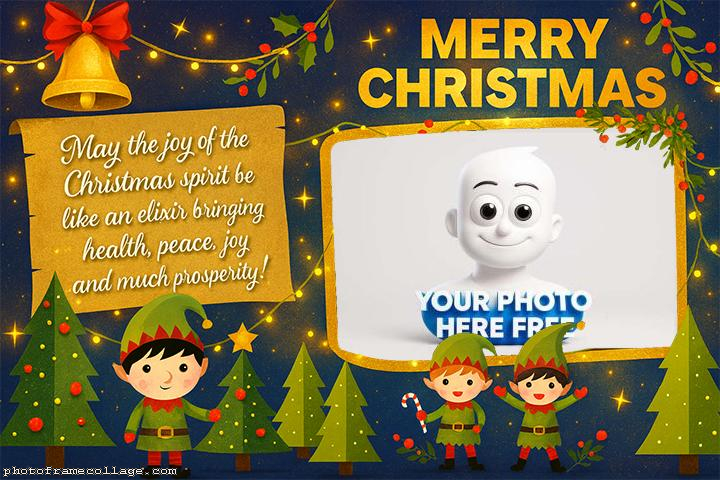 Santas Elves modern christmas photo collage