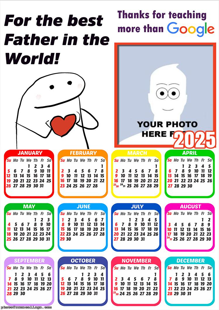 Photo Calendar 2025 Bento Flork Happy Fathers Day