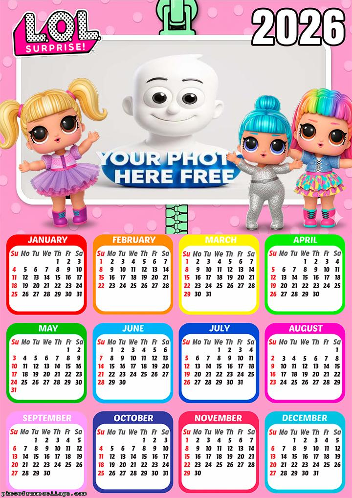 Calendar 2026 LOL Photo Editor with Frame