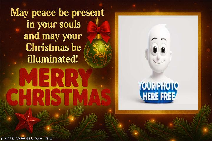 Peace be present Merry Christmas large photo collage print