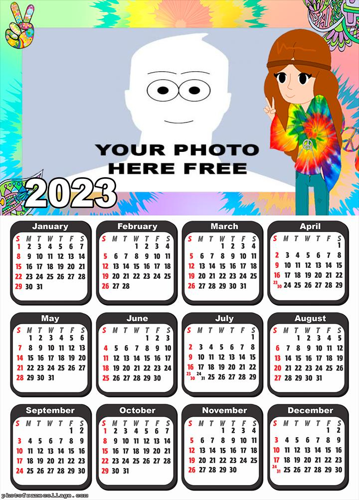 Calendar 2023 Tie Dye
