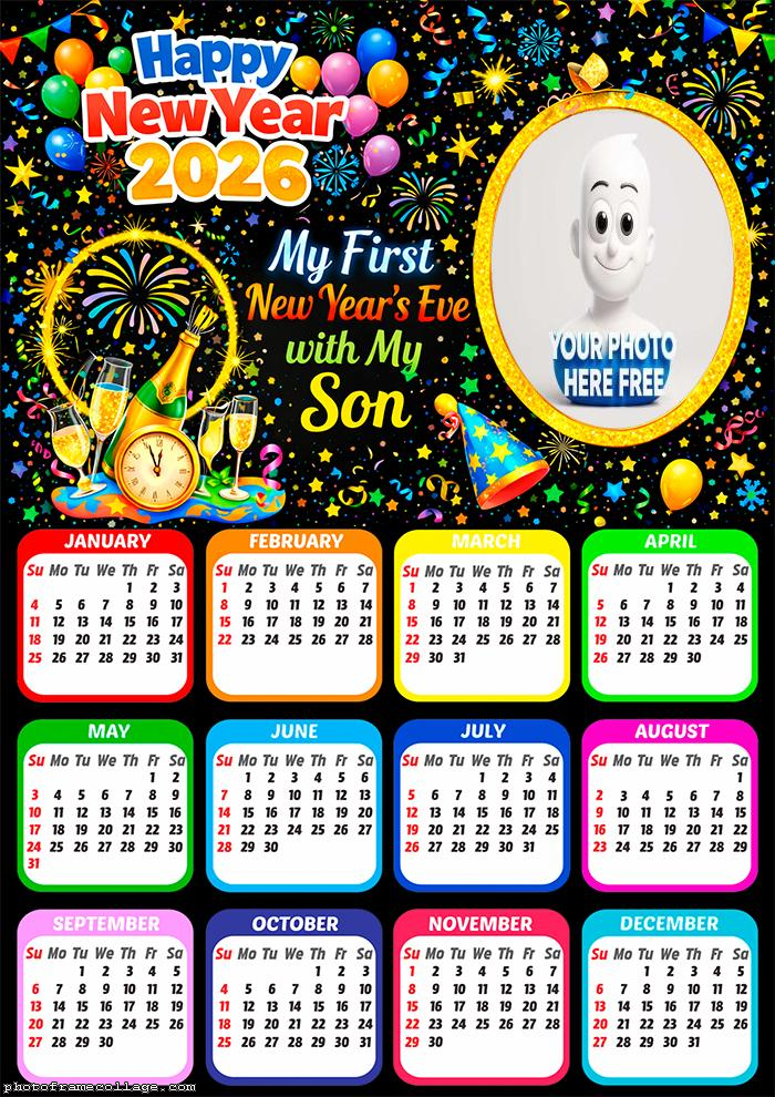 Calendar 2026 Personalized children frame for the New Year