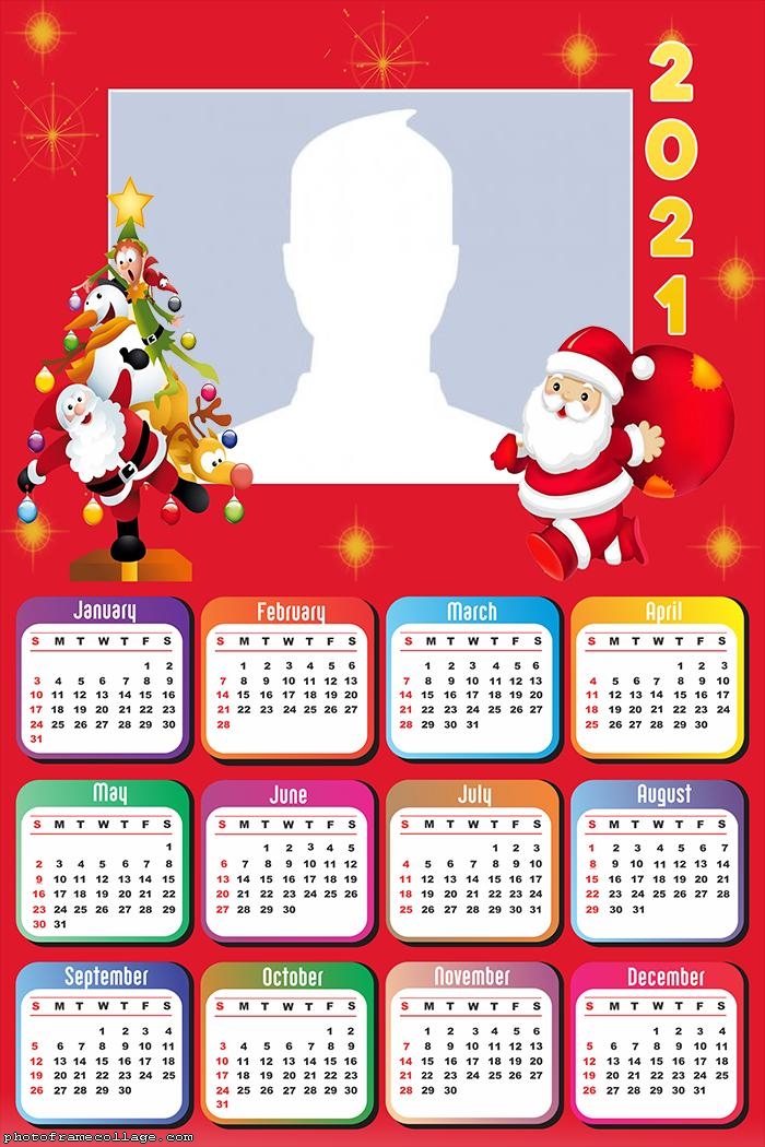 Calendar 2021 Merry Christmas