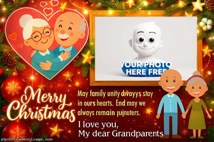 Merry Christmas my dear Grandparents collage picture frame