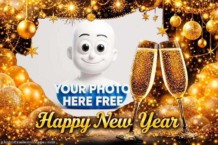 Happy New Year 2026 picture frame collage 