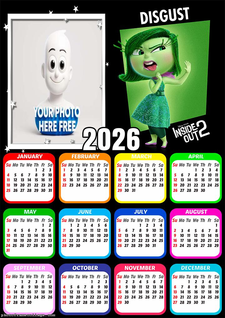 Calendar 2026 Disgust Inside Out 2