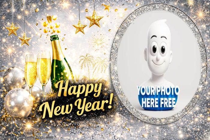 New Year holiday frame collage