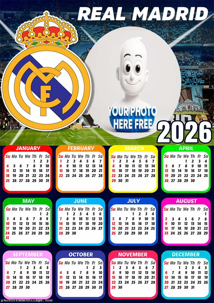 Calendar 2026 Real Madrid Club de Fútbol Free