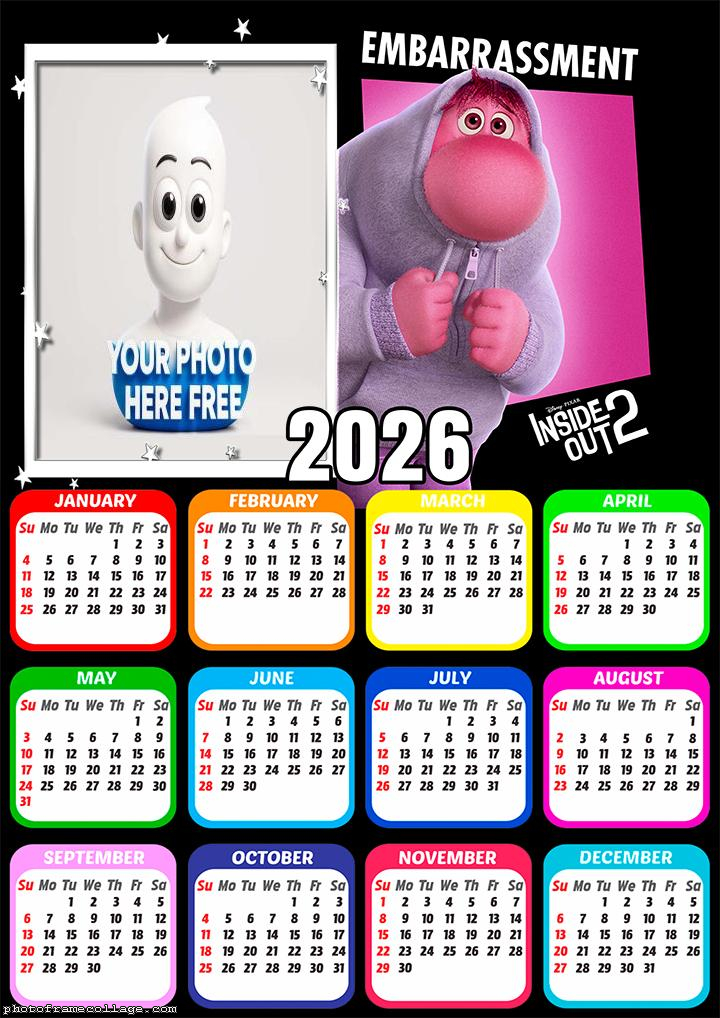 Calendar 2026 Embarrassment Inside Out 2