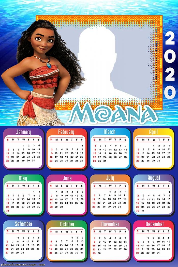 Photo Frame with Moana Calendar 2020
