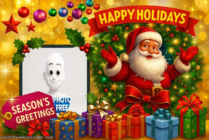 Happy Holiday Santa Claus custom photo frames