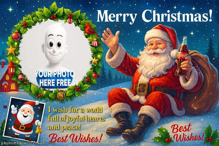 Santa Claus Christmas creative photo frame online