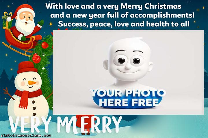 Merry Christmas love and health to all photo editor with frame