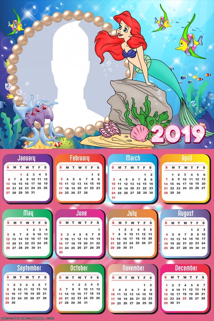 Ariel Little Mermaid Calendar 2019
