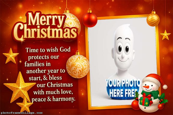 Merry Christmas Time to wisg God protects collage maker