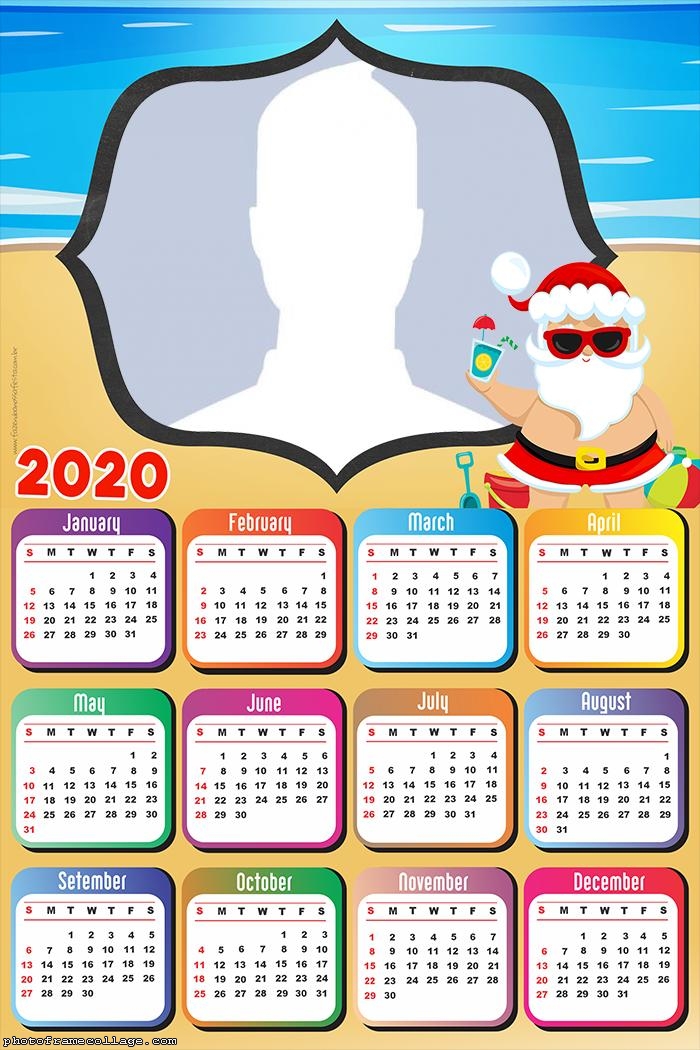 Santa Claus Beach Calendar 2020