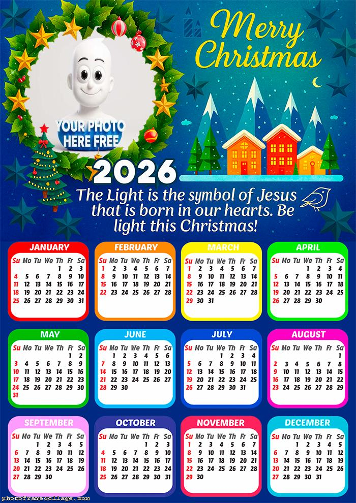 Calendar 2026 Cristmas The Light is the Symbol of Jesus