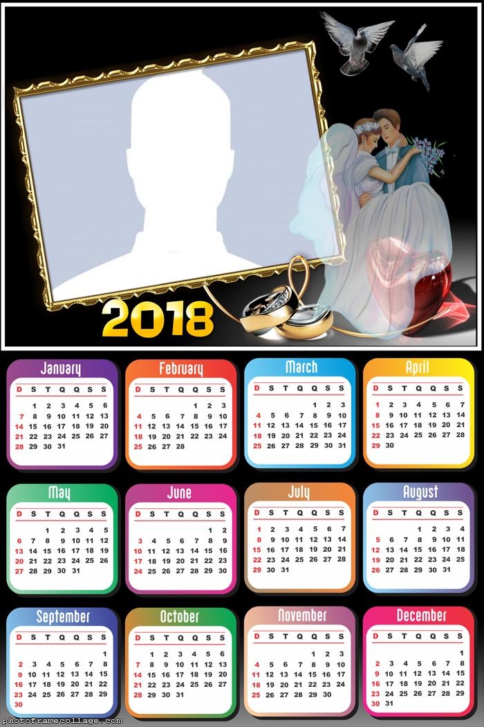 Calendar 2018 Wedding