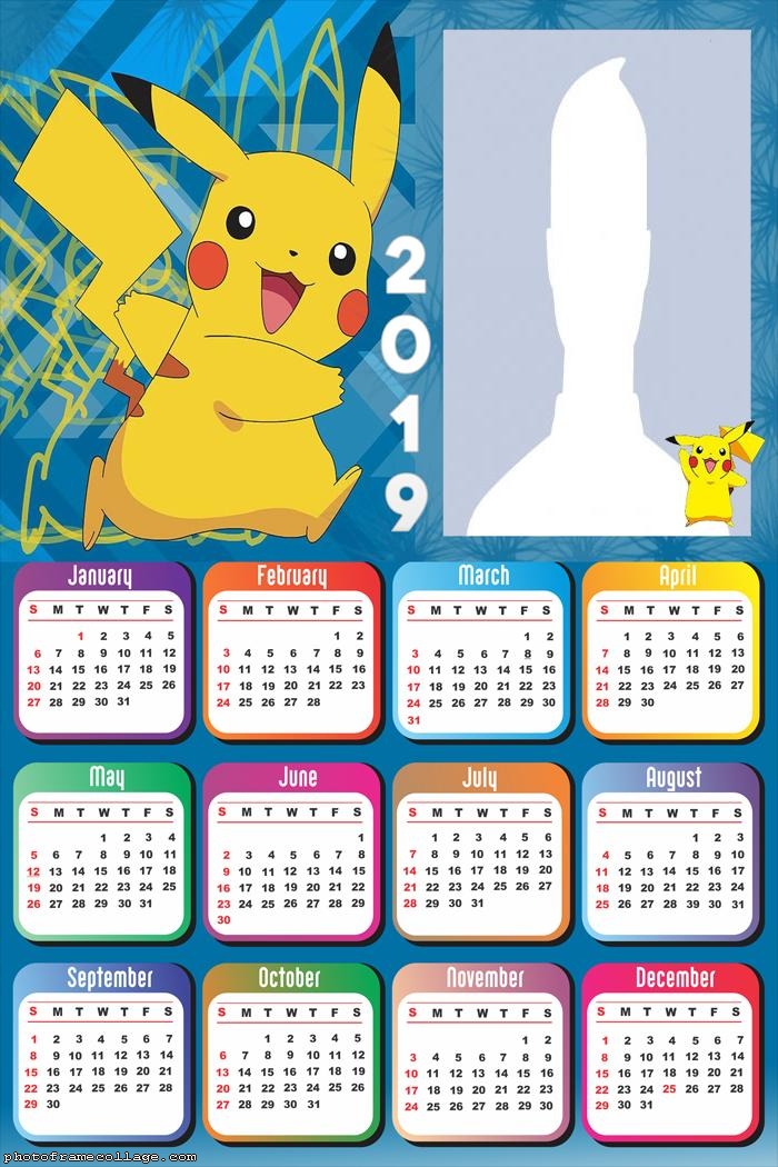 Picachu Calendar 2019