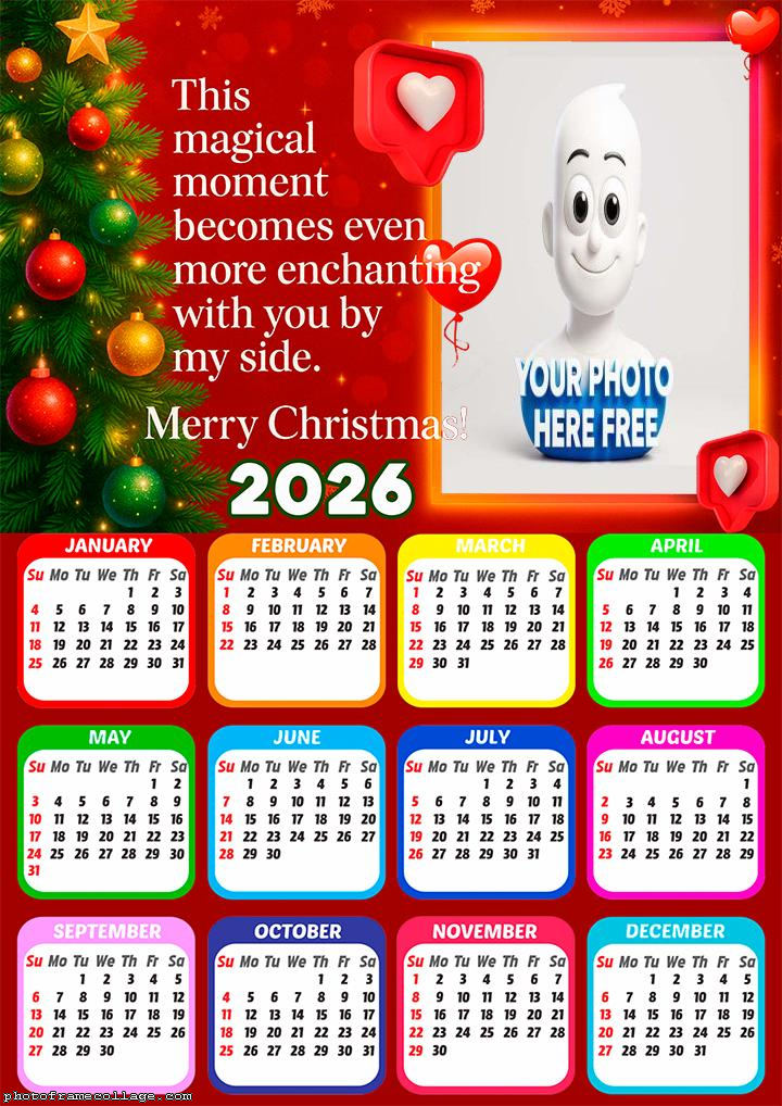 Calendar 2026 This Magical Moment Merry Christmas