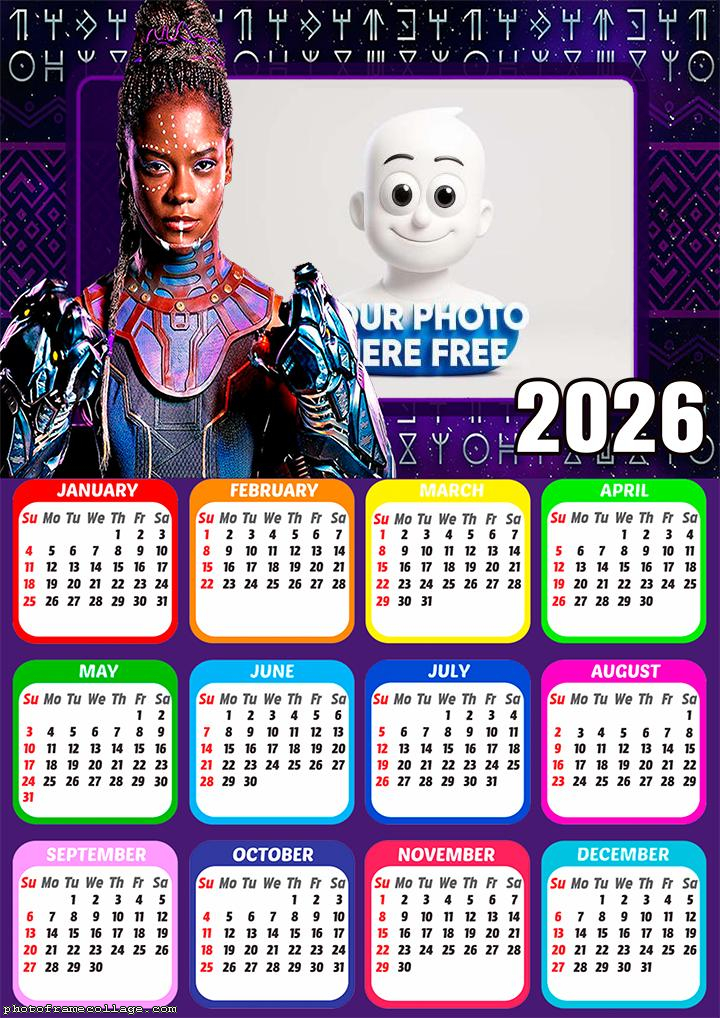 Calendar 2026 Wakanda Frame Image