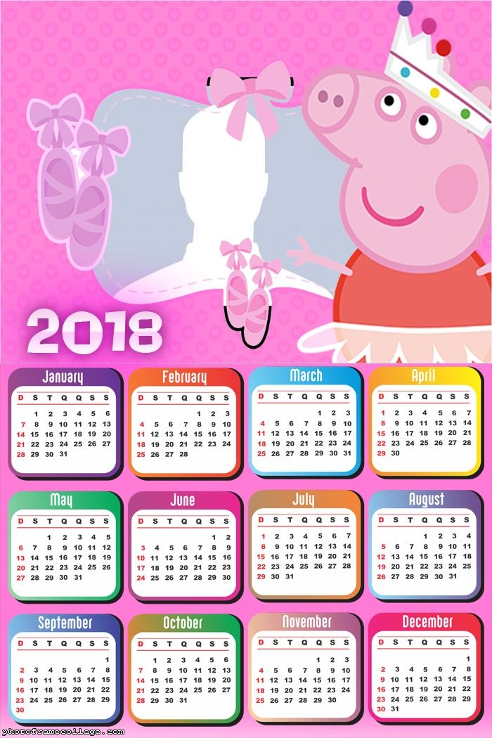 Calendar 2018 Peppa Pig Ballet Dancer