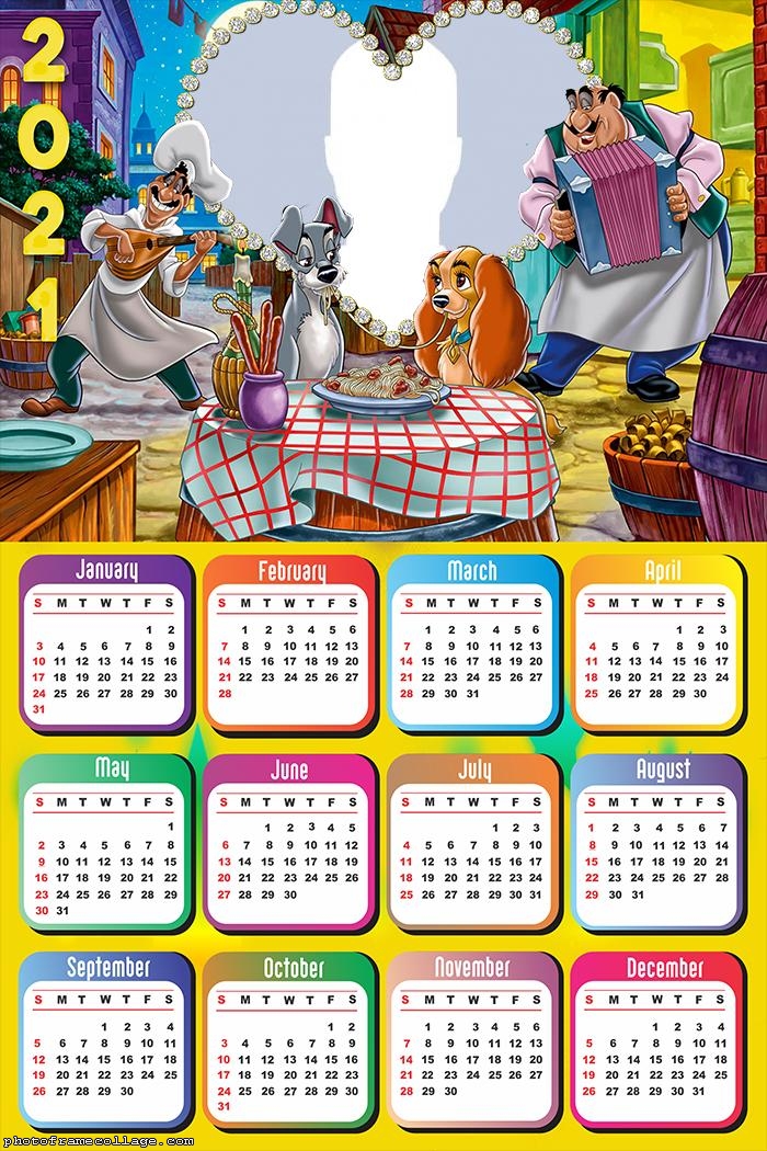 Calendar 2021 The Lady and the Tramp