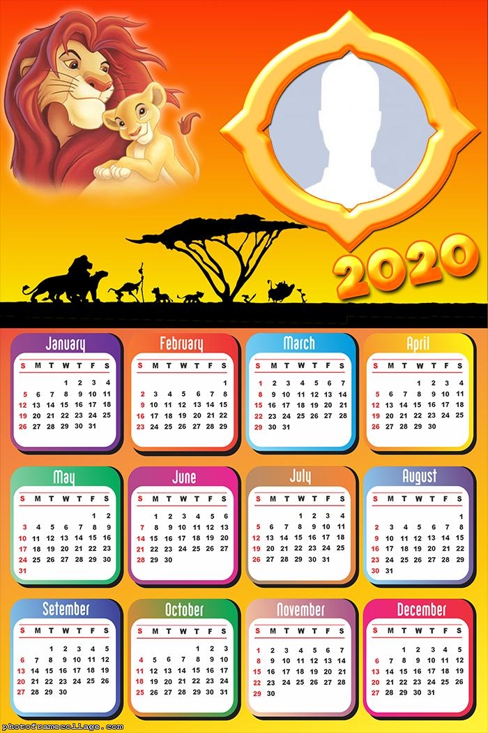 Lion King Calendar 2020 Photo Frame