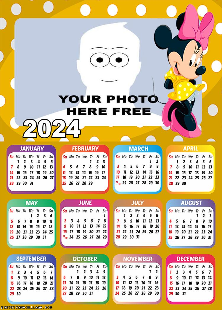 Calendar 2024 Minnie Yellow Dress