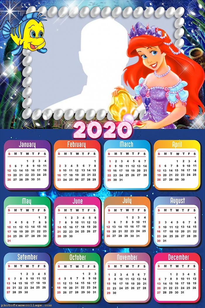 Princess Ariel Dress Calendar 2020