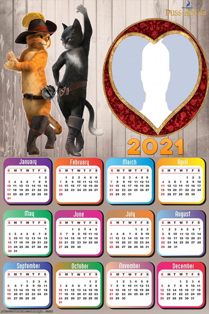 Calendar 2021 Puss in Boots