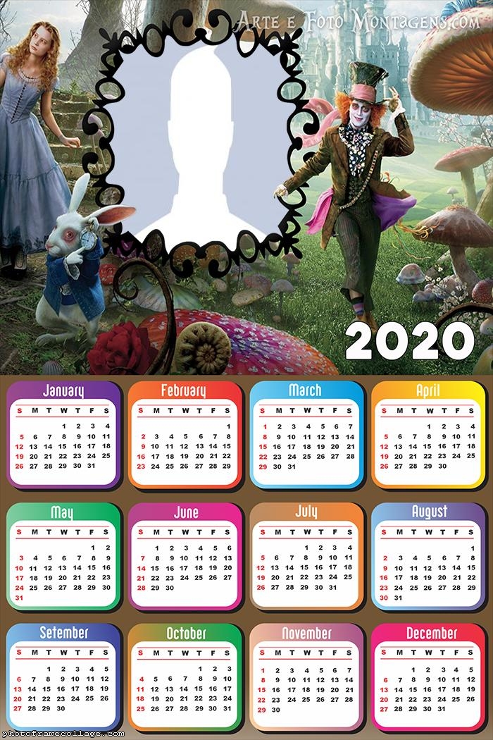 Calendar 2020 Photo Collage Maker Alice in Wonderland