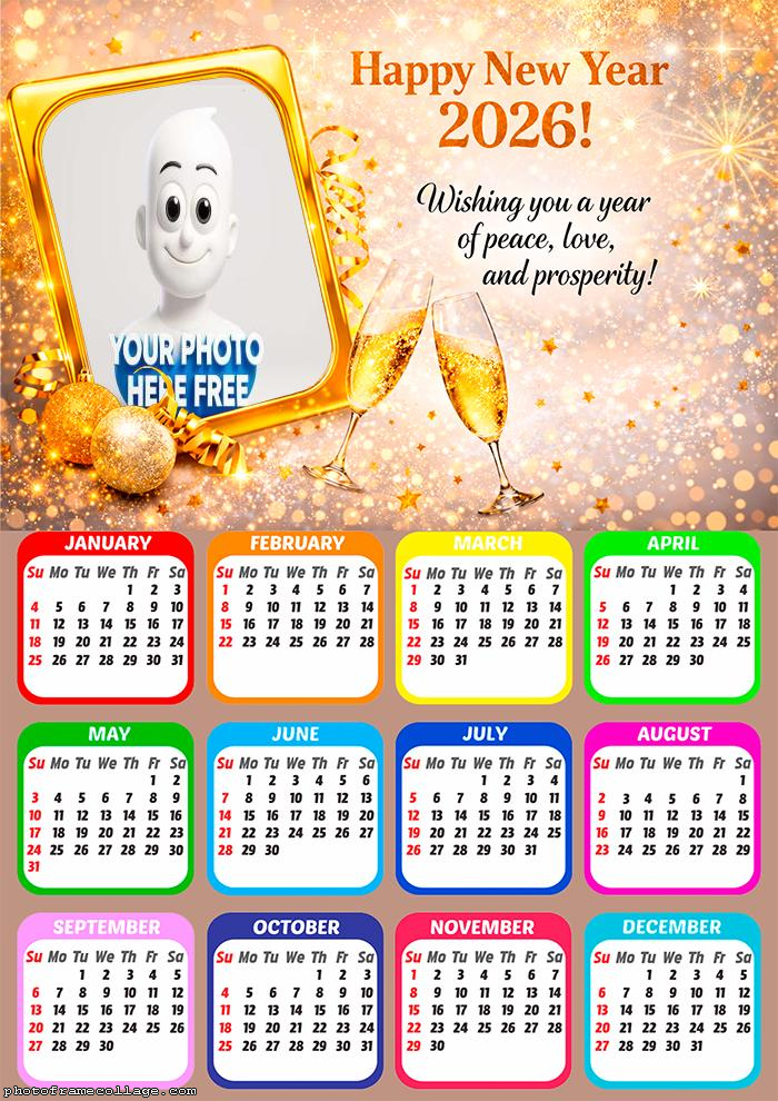 Calendar 2026 Happy New Year 2026 maker online free