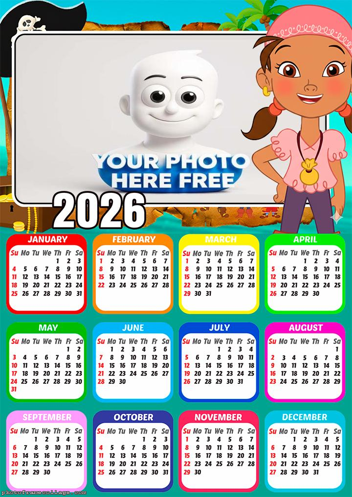 Calendar 2026 Jake and The Never Land Pirates Izzy
