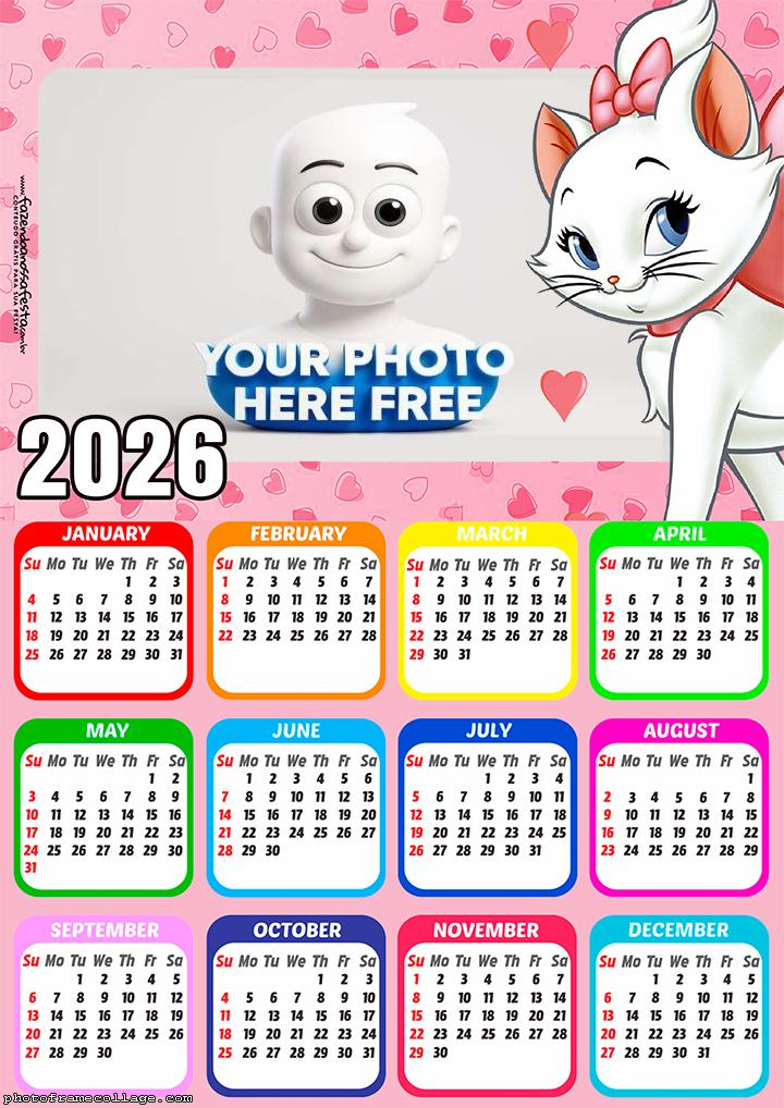 Calendar 2026 Marie The Aristocats