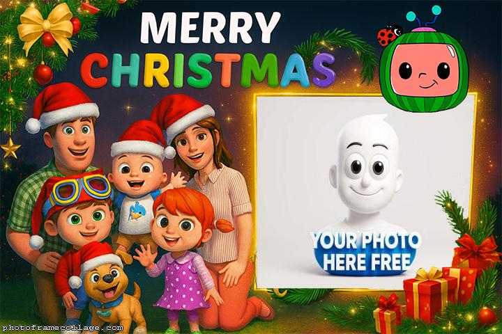 Merry Chistmas Cocomelon Picture Collage