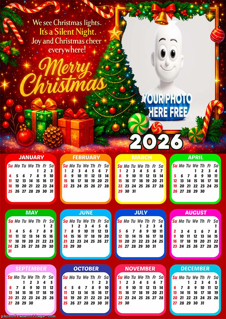 Calendar 2026 Joy and Christmas cheer everywhere