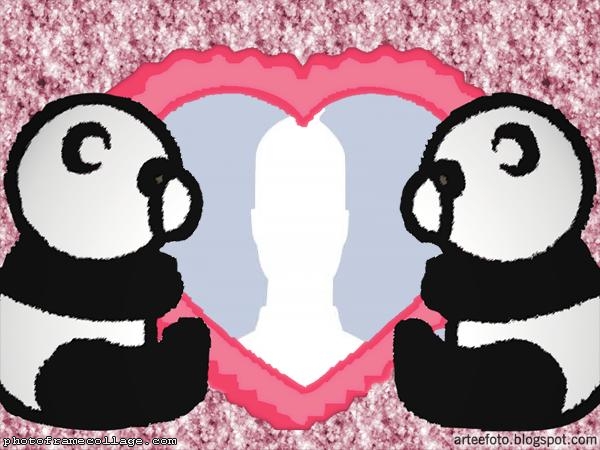 Pandas Couple Picture Collage