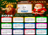 Calendar 2026 Jesus and Santa Claus Christmas