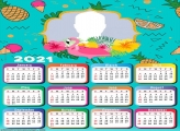 Calendar 2021 Flamingo Blue