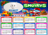 Calendar 2026 The Smurfs Merry Christmas