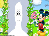 Free Photo of Collage Mickey Mouse and Flowers