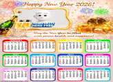 Calendar 2026 Beautiful photo frame for New Year Eve